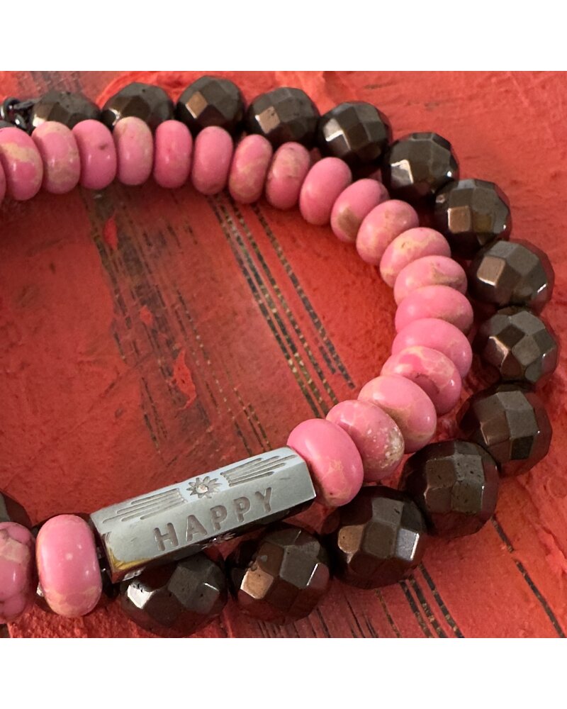 Unisex bracelet |'LUCKY- HAPPY' | 8 mm | Colors to choose Unisex bracelet |'LUCKY- HAPPY' | 8 mm | Colors to choose