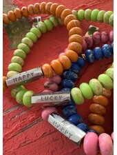‘LUCKY & HAPPY' | Designperle | Jaspis | 8 mm | Farbauswahl