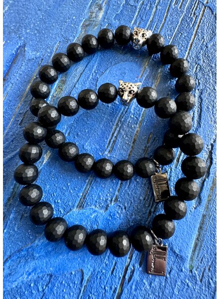 Achat-Armband | matt | 6 mm | Leopard