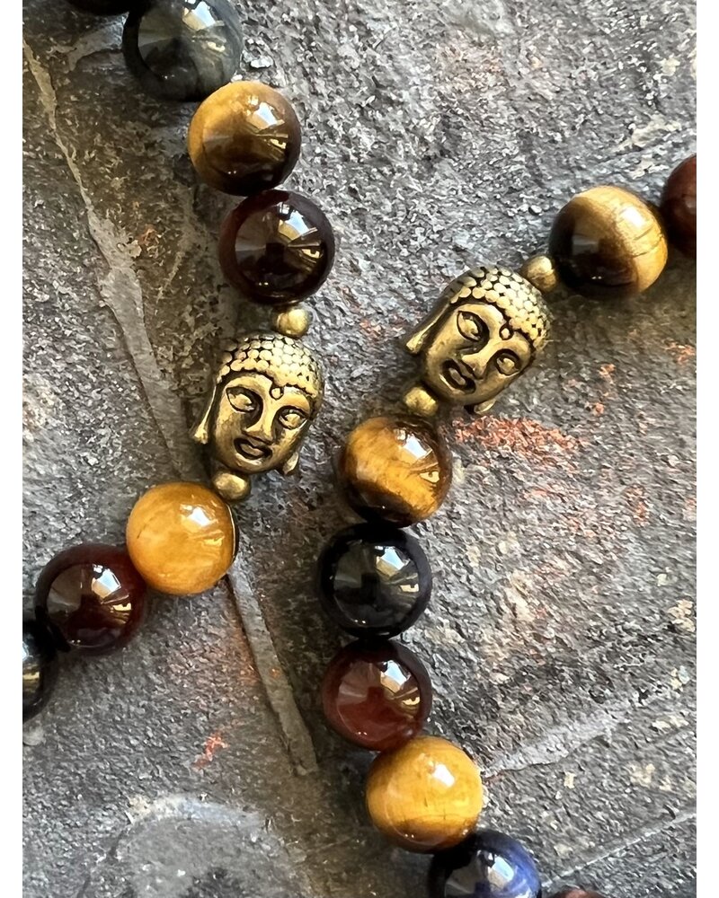 Alldieweil Tiger's Eye  - "Happy Buddha" - 8 mm - Buddha