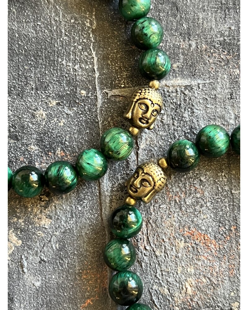 Alldieweil Tigerauge - Mystisch Green - 8 mm - Buddha