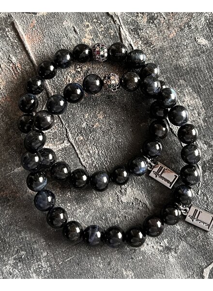 Alldieweil Tigerauge - Black & Blue - Zirkonia - 8 mm