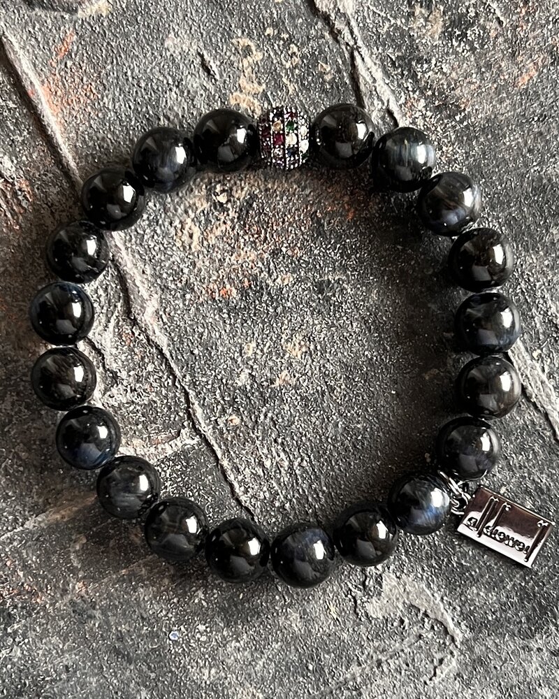 Alldieweil Tigerauge - Black & Blue - Zirkonia - 8 mm