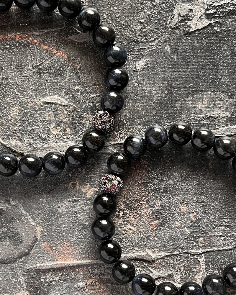 Alldieweil Tigerauge - Black & Blue - Zirkonia - 8 mm