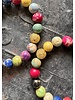Colourful  jasper - golden Sterling Silver Ball - 10 mm Beads