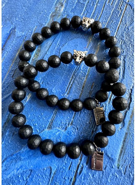 Achat-Armband | matt | 6 mm | Leopard