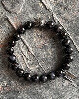 Alldieweil Tiger's Eye - "Black & Blue" - 8 mm  - Buddha