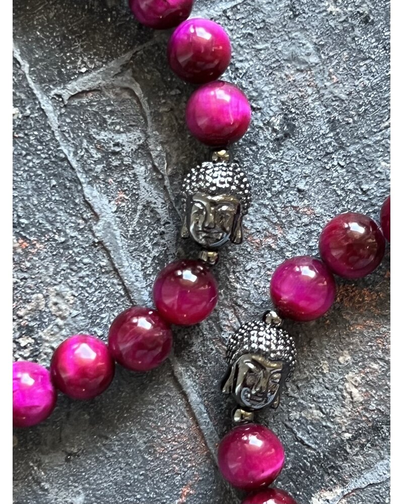 Alldieweil Tiger's Eye - "Magic Magenta" - 8 mm - Buddha