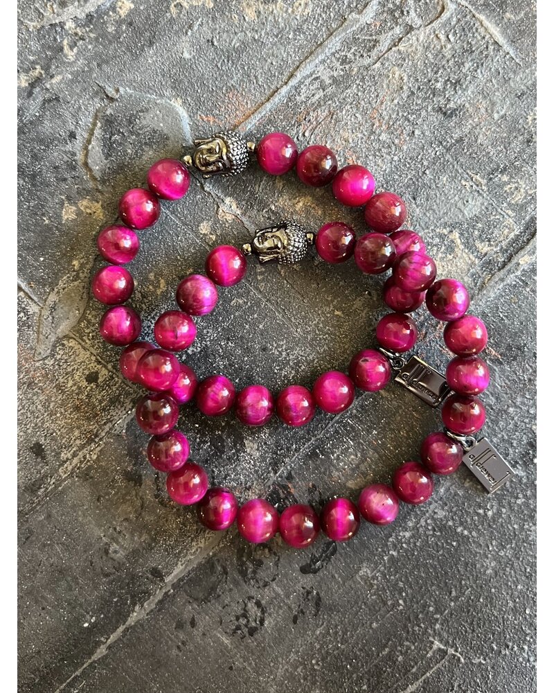 Alldieweil Tiger's Eye - "Magic Magenta" - 8 mm - Buddha
