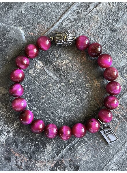 Alldieweil Tiger's Eye - "Magic Magenta" - 8 mm  - Buddha