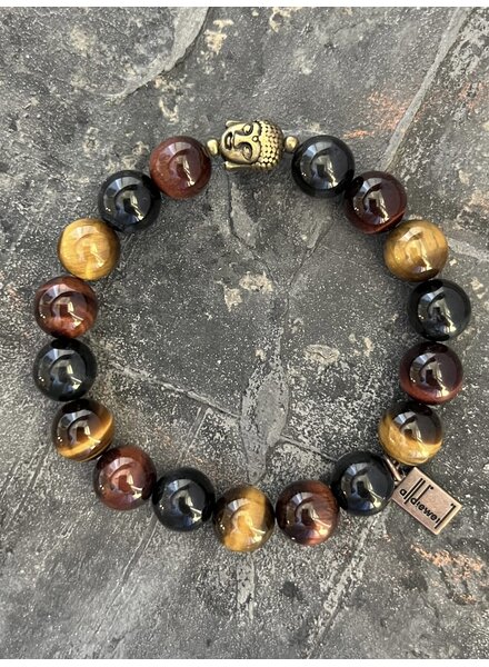 Alldieweil Tigerauge - "Happy Buddha" - 10 mm - Buddha