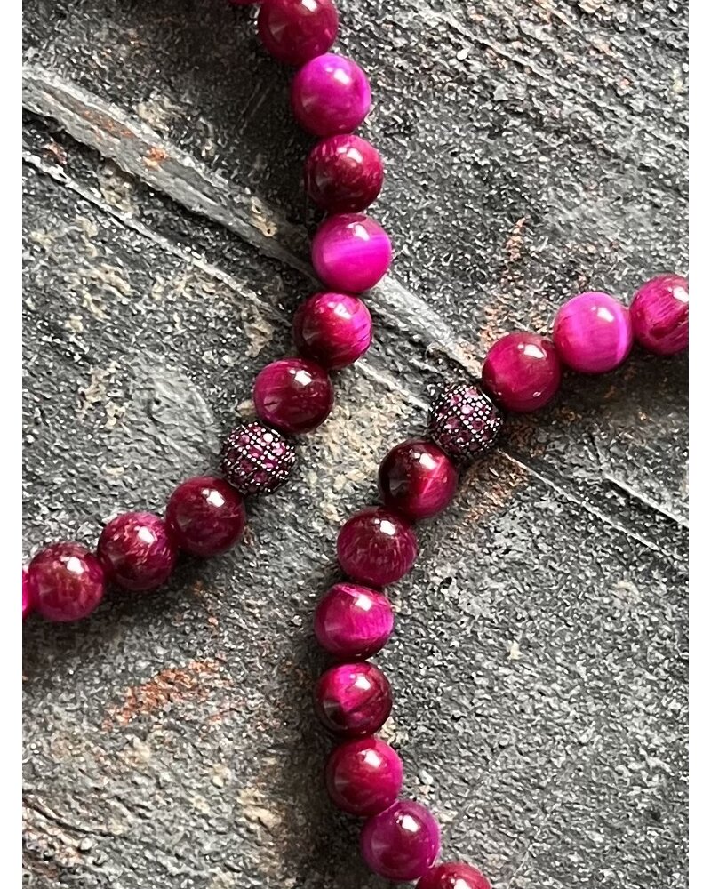Alldieweil Tigerauge - "Magic Magenta" - 6 mm