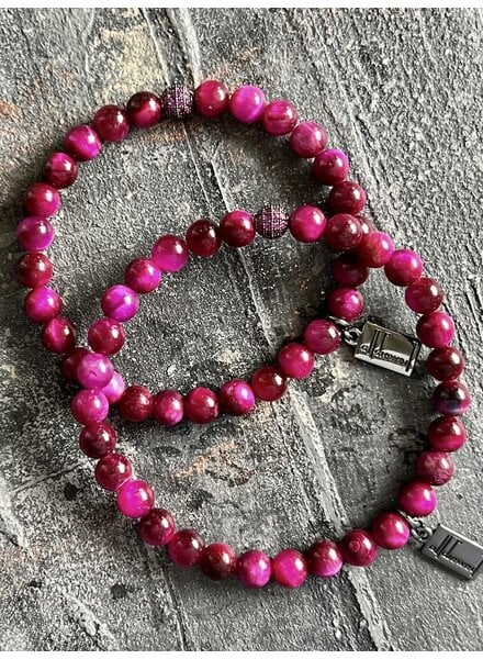 Alldieweil Tigerauge - "Magic Magenta" - 6 mm