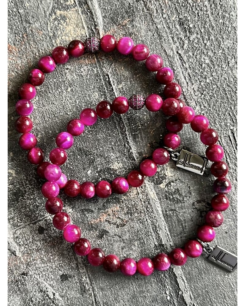 Alldieweil Tigerauge - "Magic Magenta" - 6 mm