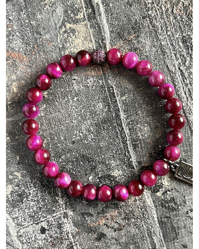 Alldieweil Tigerauge - "Magic Magenta" - 6 mm