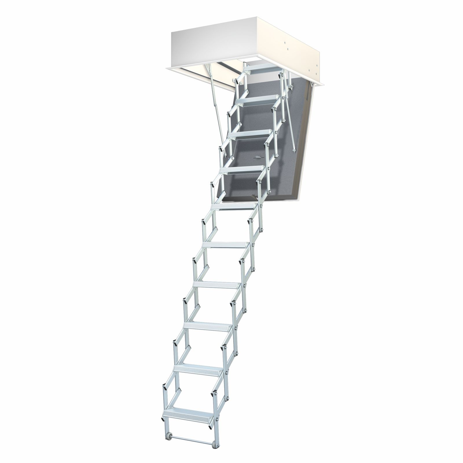 Wellhöfer Scherentreppe Liliput mit WärmeSchutz WS4D und FeuerSchutz (Maßanfertigung)