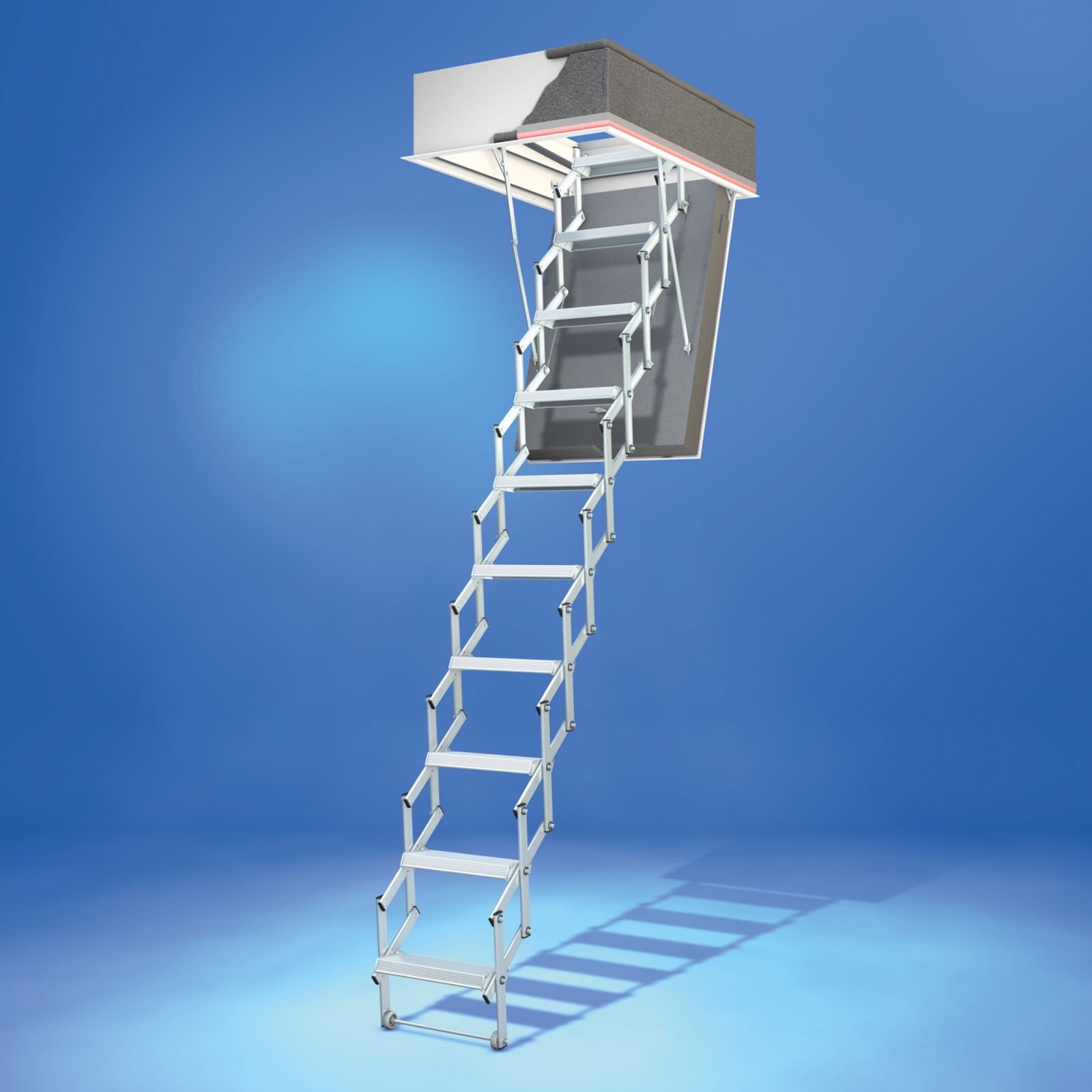 Wellhöfer Scherentreppe Liliput mit WärmeSchutz WSPH (Standardmaße)