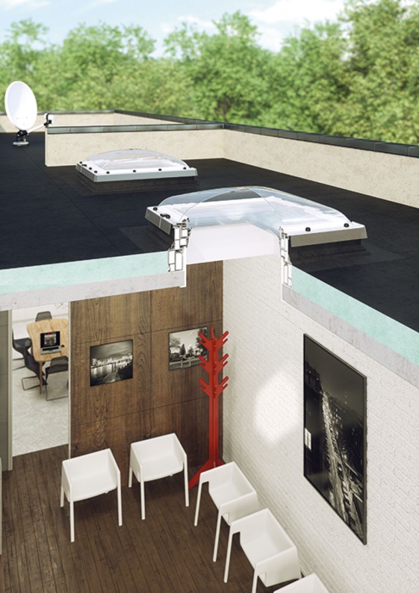 FAKRO Flachdach-Fenster DEC-C P2, elektrisch (Typ C)