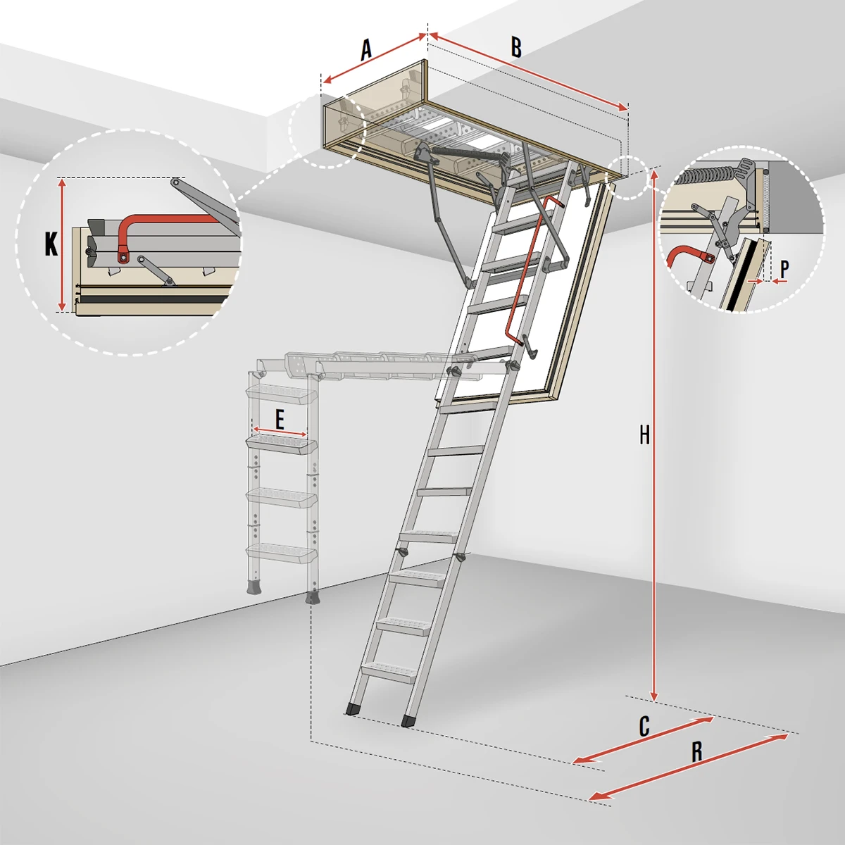 FAKRO Feuerhemmende Bodentreppe LMF 60 (Standardmaße)