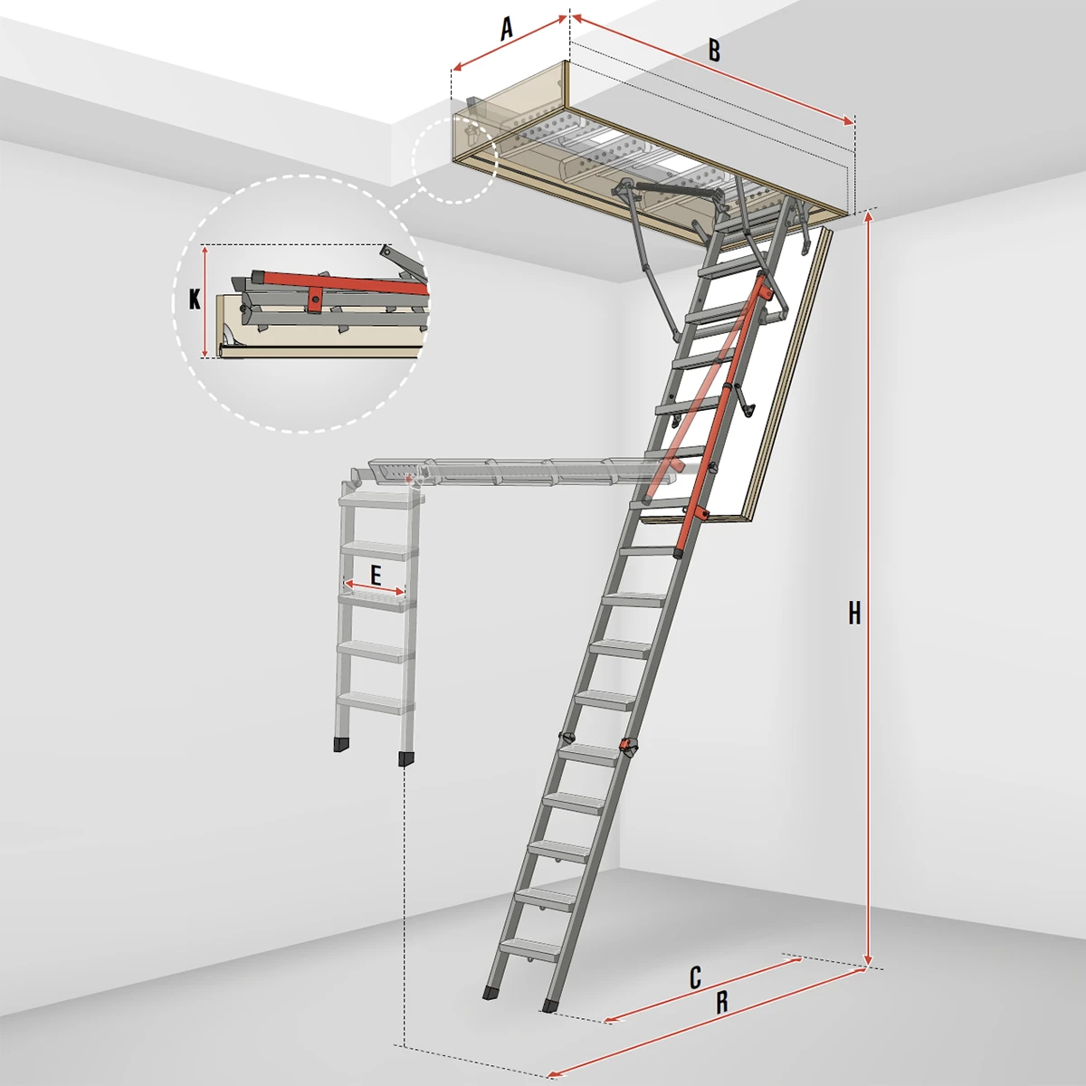 FAKRO Feuerhemmende Bodentreppe LMF 120 (Standardmaße)