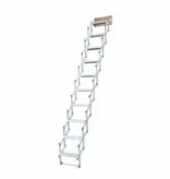 Wellhöfer Alu-Scherentreppe mit Stirnbrett | NEU: Wand- oder Deckenmontage