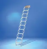 Wellhöfer Alu-Scherentreppe mit Stirnbrett | NEU: Wand- oder Deckenmontage