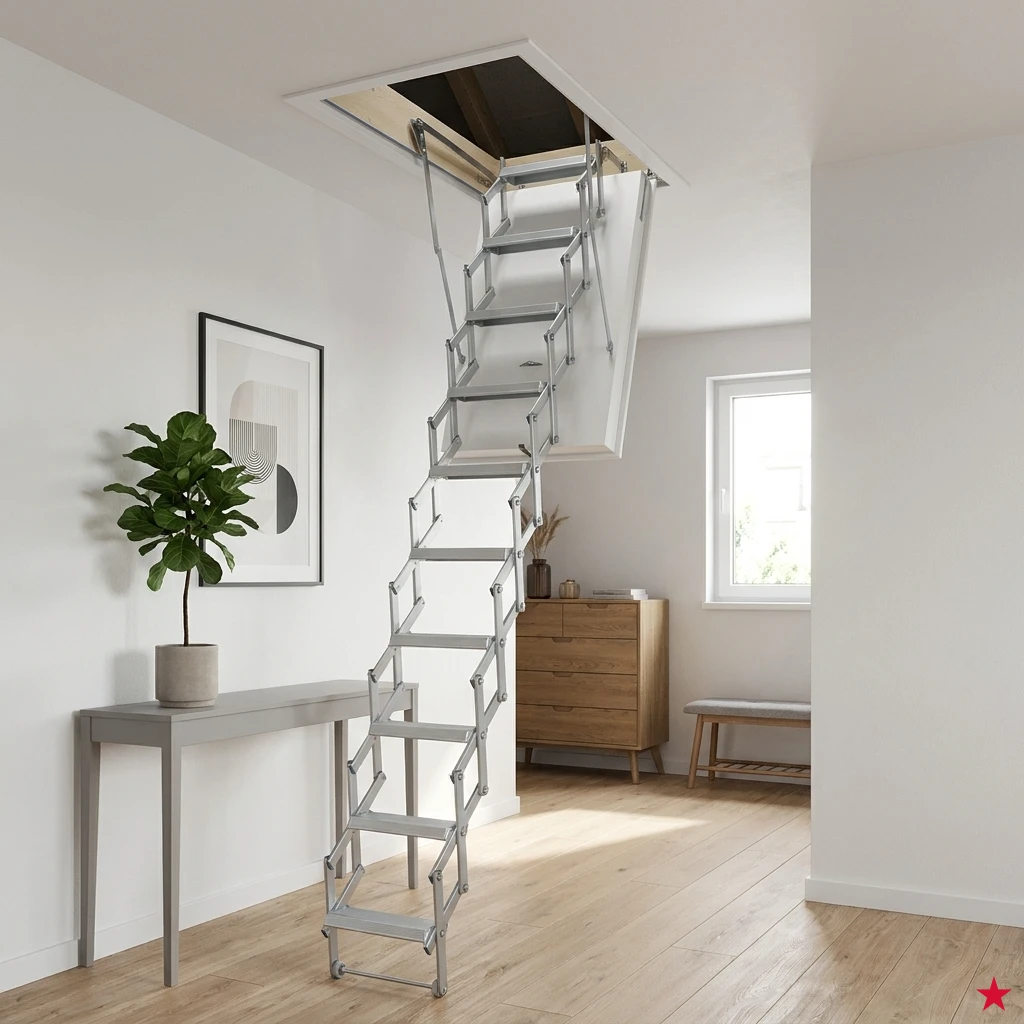 Wellhöfer Scherentreppe Liliput mit WärmeSchutz WS3D und FeuerSchutz