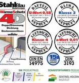 Wellhöfer Bodentreppe StahlBlau mit WärmeSchutz WS4D und FeuerSchutz (Maßanfertigung)