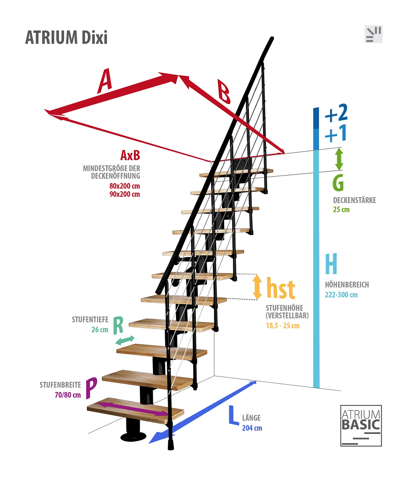 ATRIUM Mittelholmtreppe Dixi Eiche