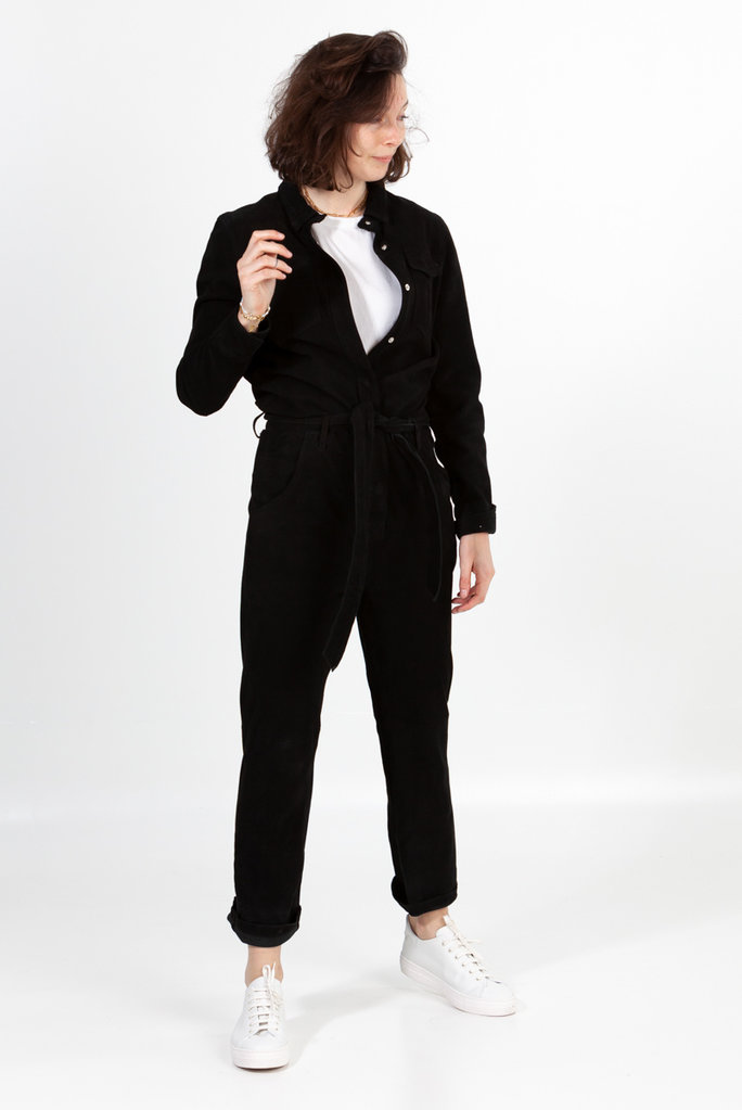 Goosecraft Lester suede Jumpsuit - Black