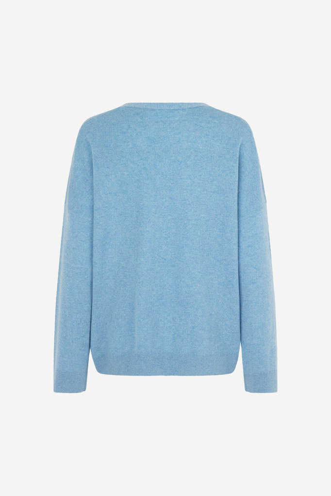 Samsoe Samsoe Nola cashmere v-neck - Dusty blue