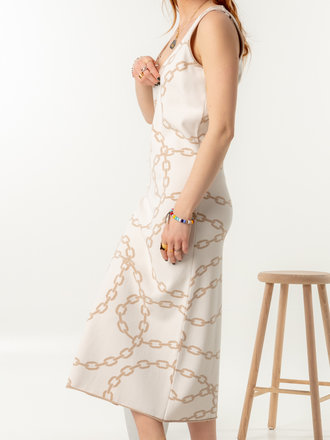 JOHNY Gypsy chain knit dress - Sand/ offwhite