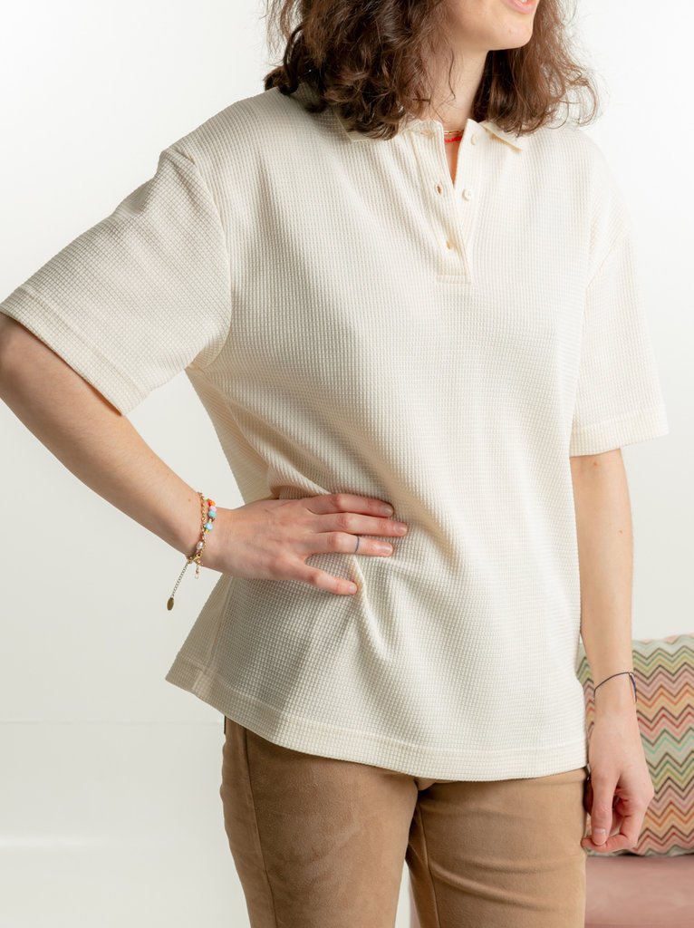 Samsoe Samsoe Palavi oversized polo - Cream