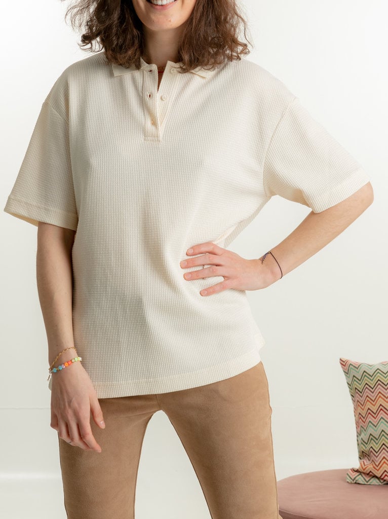 Samsoe Samsoe Palavi oversized polo - Cream