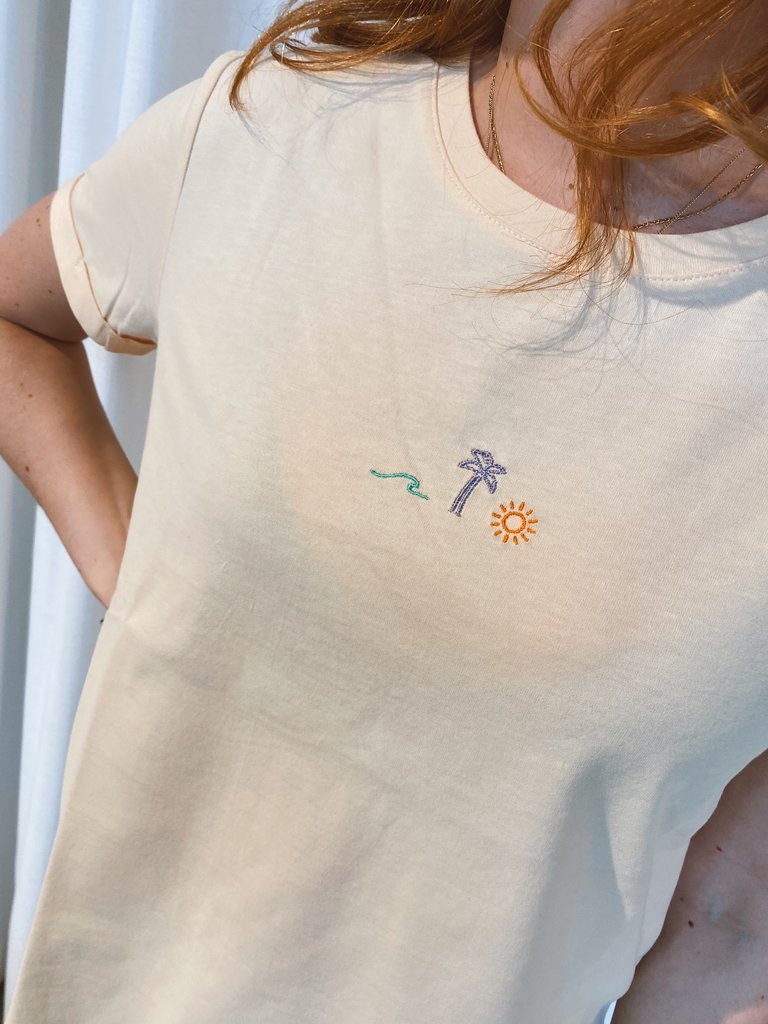 Atelier Bossier Peach round neck tee - VACATION