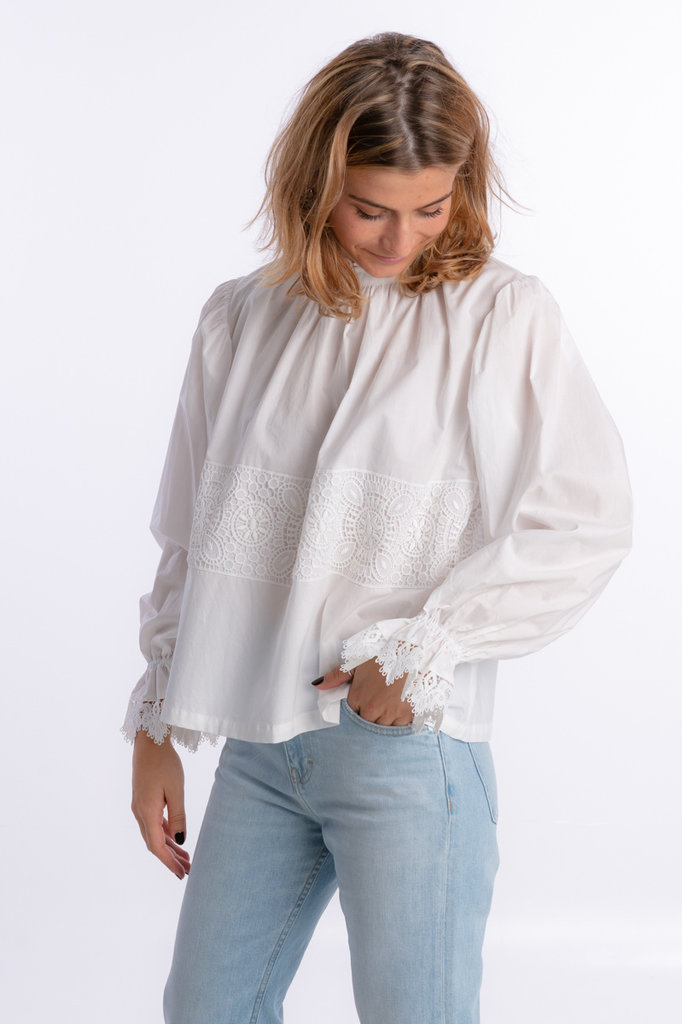 Designers Remix Sandra lace blouse - Cream