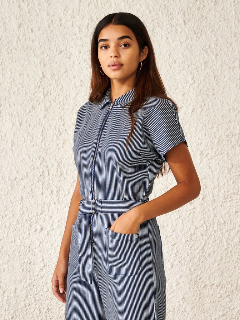 Bellerose Laser jumpsuit - Blue/white stripe