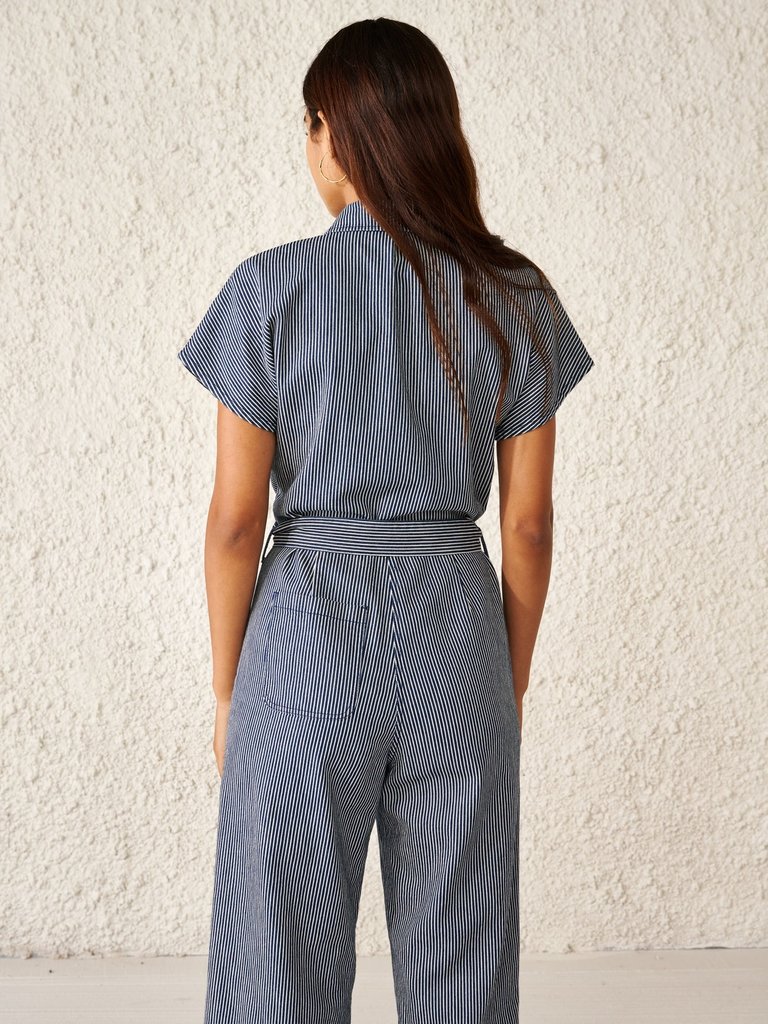 Bellerose Laser jumpsuit - Blue/white stripe