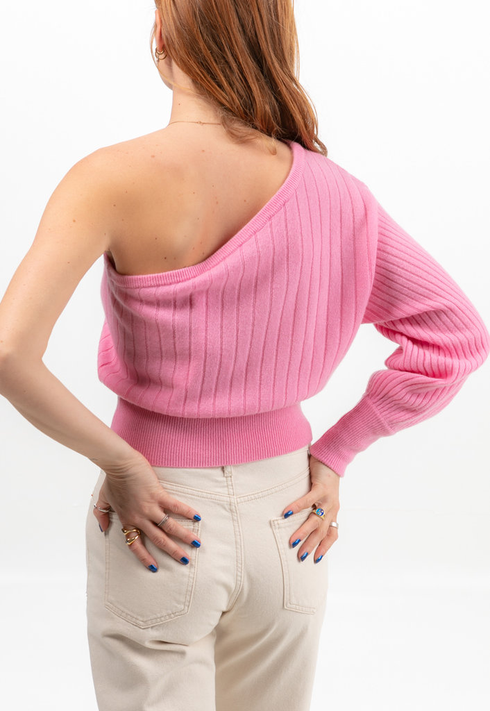 CRUSH Muhu cashmere asymmetric top - Candy pink