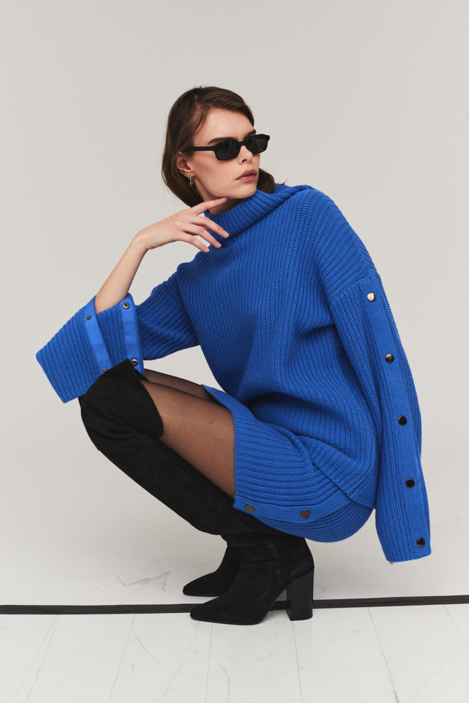 Designers Remix Molina button sweater - Neon blue