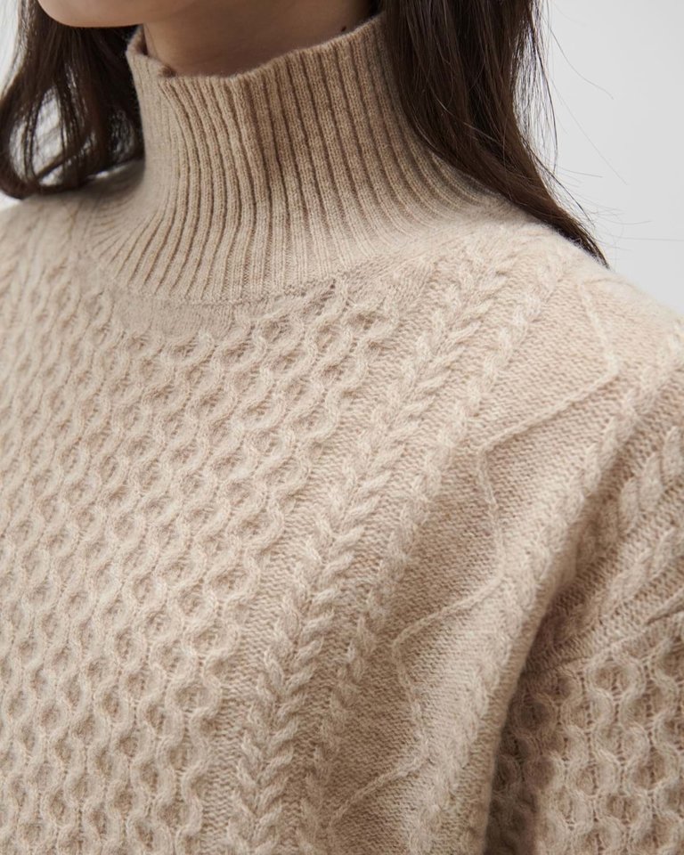 FUB Lambswool Aran Jumper - Oatmeal