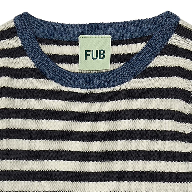 FUB kids FUB kids - Rib blouse - Ecru/dark navy