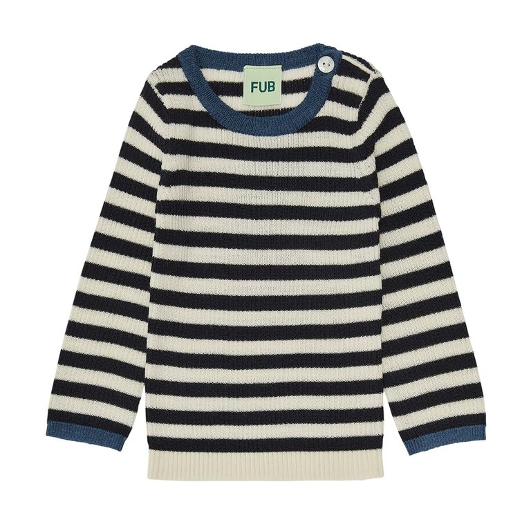 FUB kids FUB baby - Rib blouse - Ecru/ dark navy