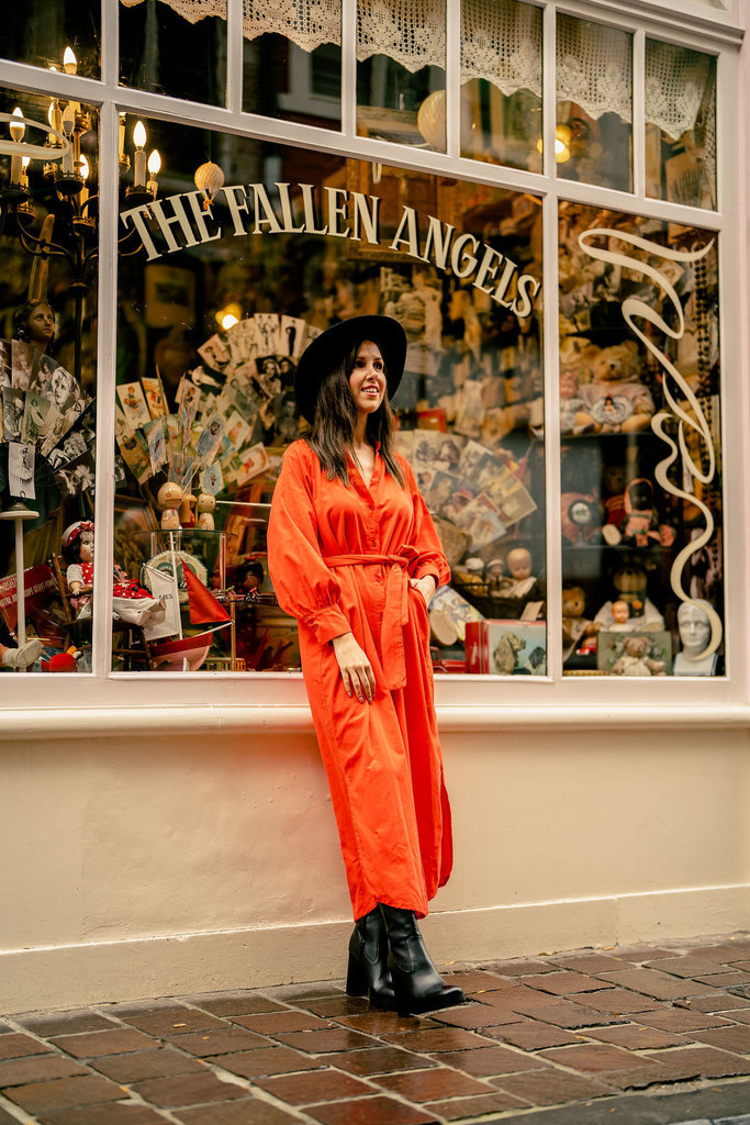 Saint Colette Long dress Nina - Fire orange