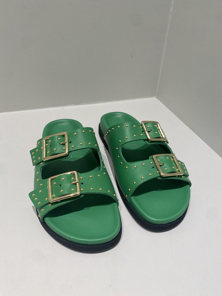 Thera's Strap sandal with studs - Green