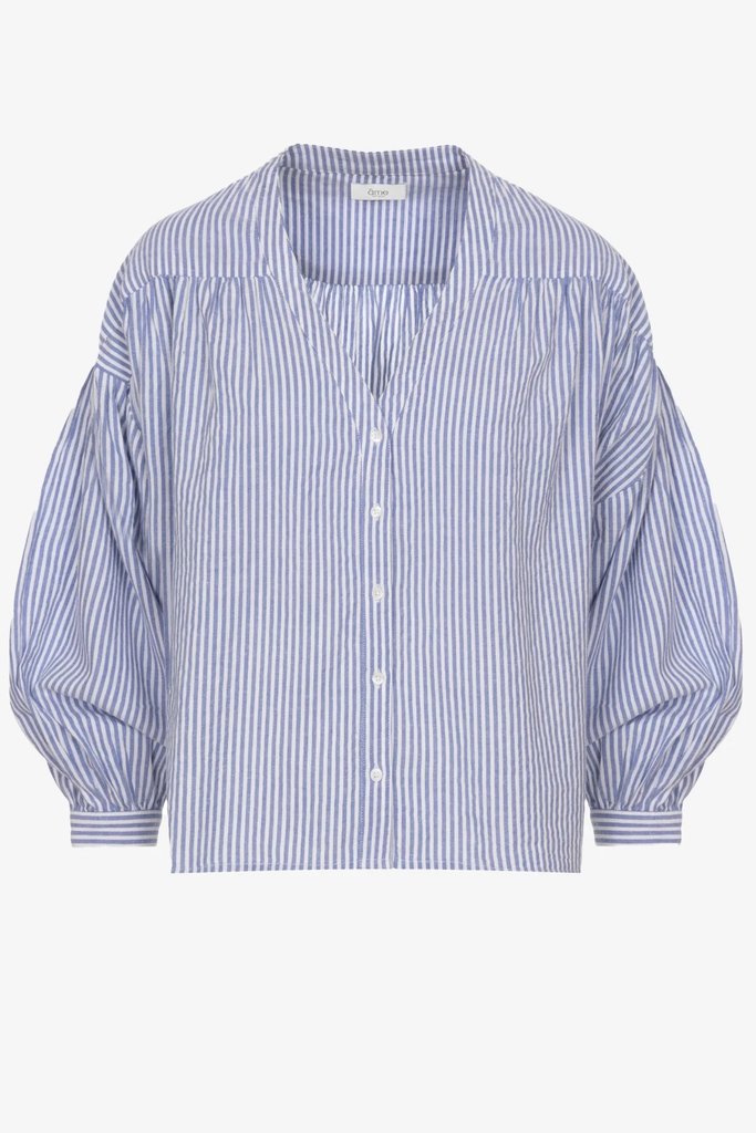 Âme Antwerp Gante Shirt - White & Blue Stripes