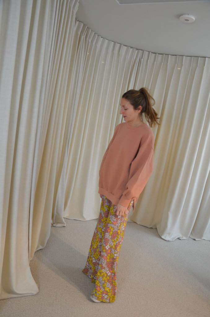 Attic And Barn Catalina Pants - Beige/Pink Flowers