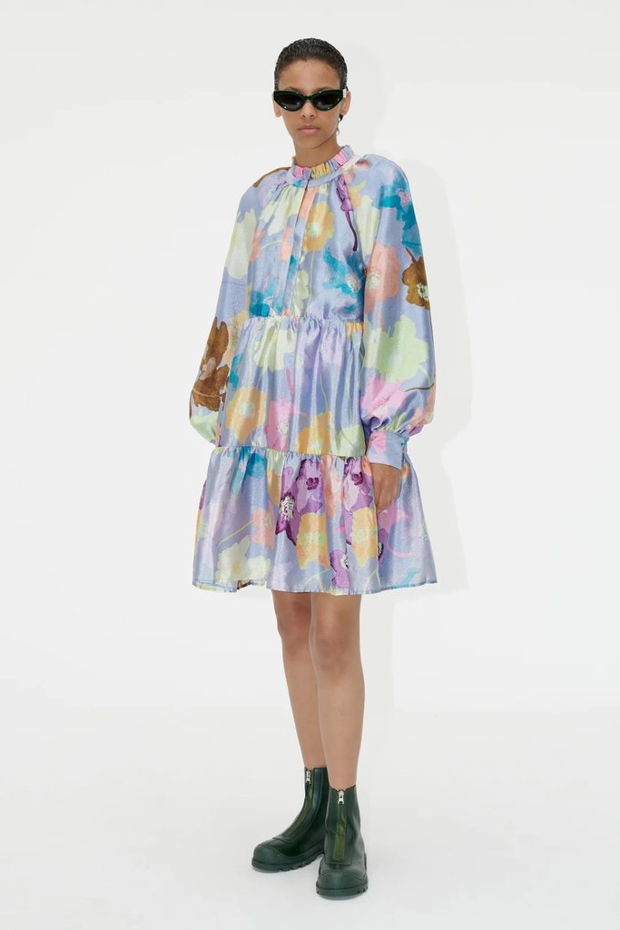 Stine Goya Jasmine Dress - Filigran Flower Blue