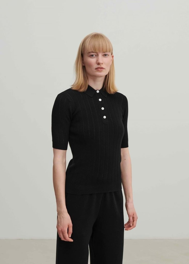 FUB Knitted polo - Black