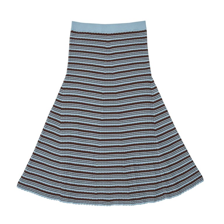 FUB Striped knit skirt - Maroon/ glacier
